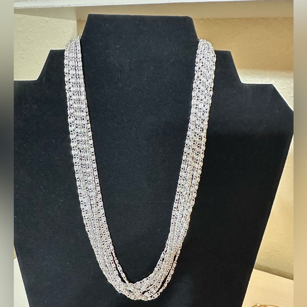 18” multi strand silver necklace